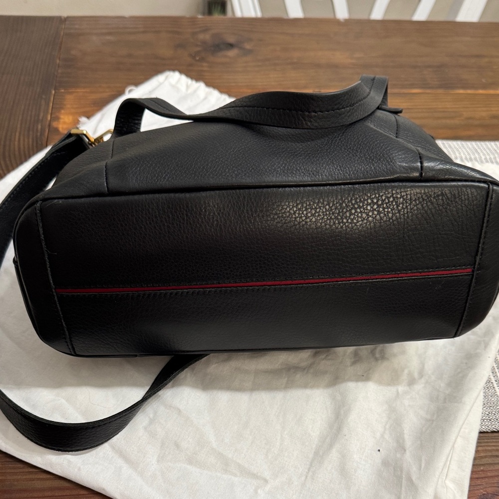 Hammitt Black Leather Shoulder Bag with Red Zipper - Picture 11 of 12